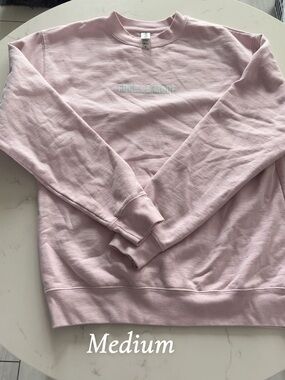 Light Pink Crewneck Sweatshirt with Subtle Logo